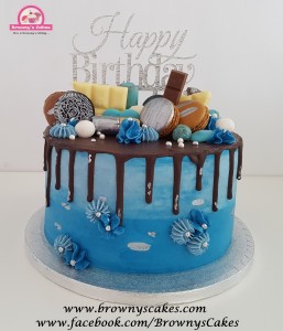 Blue Drip Cake